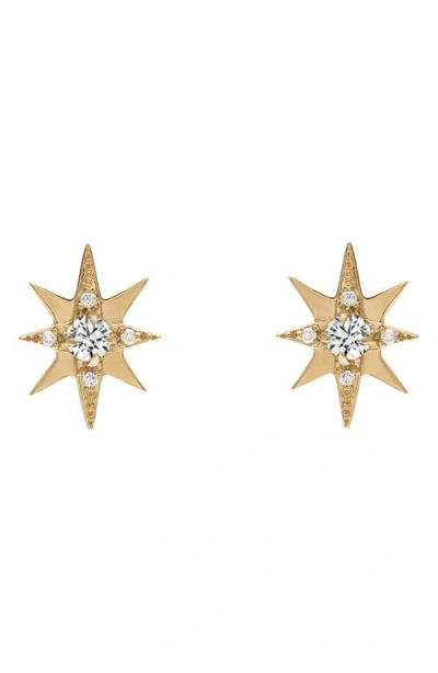 Eden Presley Diamond Small Starburst Stud Earrings In Yellow Gold