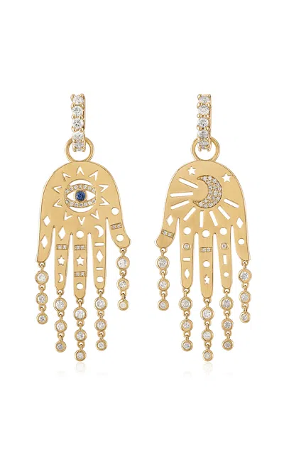 Eden Presley Divine Intervention 14k Yellow Gold Diamond Earrings In Gold