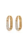 Eden Presley Glitter 14k Yellow Gold Diamond Huggie Hoop Earrings