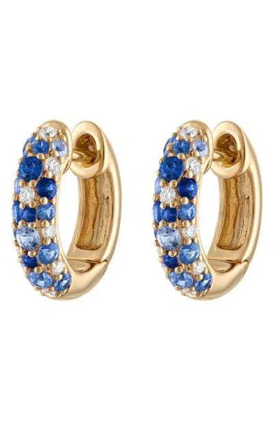 Eden Presley Glitter Diamond Huggie Hoop Earrings In Orange