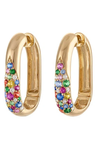 Eden Presley Glitter Elongated Huggie Hoop Earrings In Pattern
