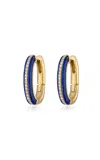 Eden Presley Knock On 14k Yellow Gold; Diamond And Lapis Earrings In Blue