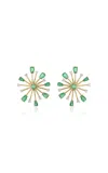 Eden Presley Large Green Pop Rock 14k Yellow Gold Multi-stone Earrings