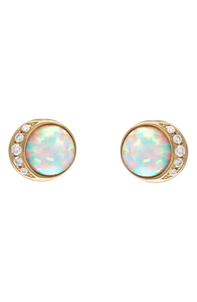Eden Presley Large Moonrise Opal & Diamond Stud Earrings