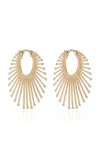 Eden Presley Large Roar 14k Yellow Gold Diamond Hoop Earrings In Gold