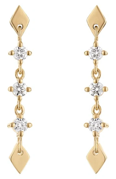 Eden Presley Long Shine Diamond Linear Drop Earrings In Gold