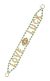 Eden Presley Love Luck 14k Yellow Gold Multi-stone Bracelet In Blue
