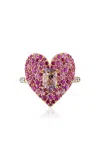 Eden Presley Love Luck Ruby 14k Yellow Gold Ruby Ring In Pink