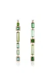 Eden Presley Mixed 14k Yellow Gold Tourmaline Beryl Diamond Earrings In Green