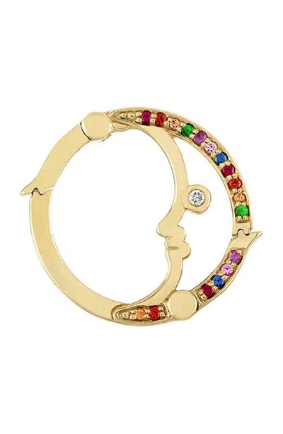 Eden Presley Moon Rainbow Sapphire Gold Charm