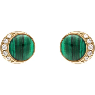 Eden Presley Moonrise Stud Earrings In Green