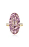 Eden Presley Peace And Plenty 14k Yellow Gold Multi-stone Ring In Pink
