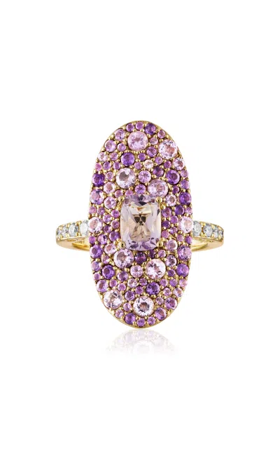 Eden Presley Peace And Plenty 14k Yellow Gold Multi-stone Ring In Pink