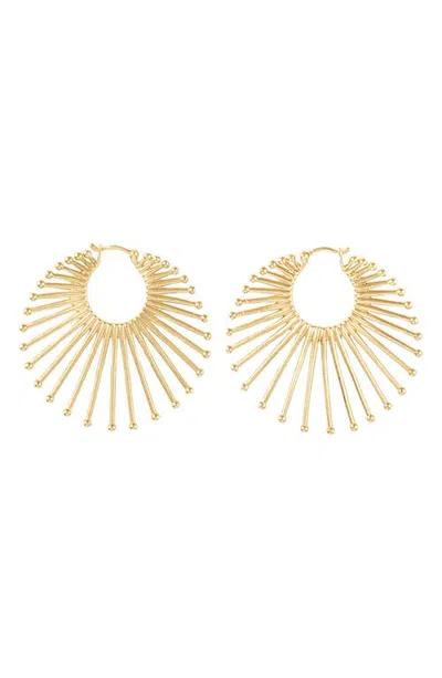Eden Presley Roar Lion 14k Gold Diamond Hoop Earrings
