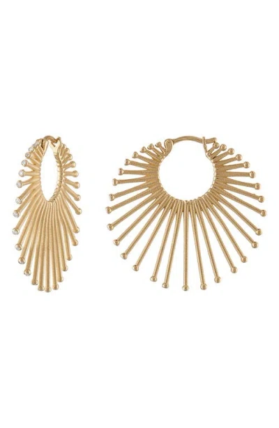 Eden Presley Roar Lion Diamond Extra Large Hoop Earrings In Gold