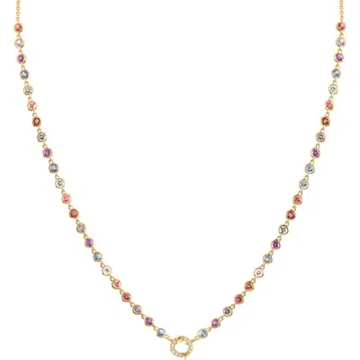 Eden Presley Sapphire And Diamond Closure Necklace In Metallic