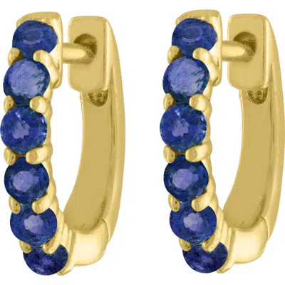 Eden Presley Sapphire Huggie Hoop Earrings In Gold