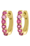 Eden Presley Semiprecious Stone Huggie Hoop Earrings In Gold