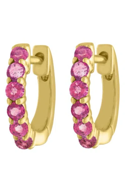 Eden Presley Semiprecious Stone Huggie Hoop Earrings In Gold