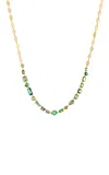 Eden Presley Shine 14k Yellow Gold Multi-stone Necklace In Green
