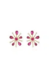 Eden Presley Small Pink Pop Rocks 14k Yellow Gold Multi-stone Earrings In Pink
