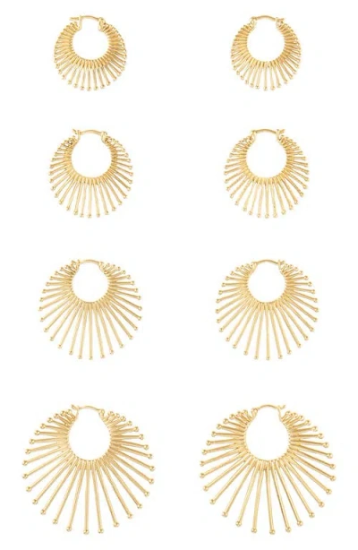 Eden Presley Small Roar Lion Diamond Hoop Earrings In Gold