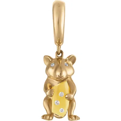 Eden Presley Squeak Mouse Pendant In Gold