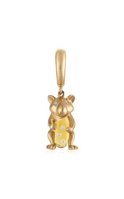 Eden Presley Squeak The Mouse 14k Yellow Gold; Diamond And Agate Pendant