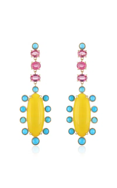 Eden Presley Sunny 14k Yellow Gold Vesuvianite Earrings In Multi