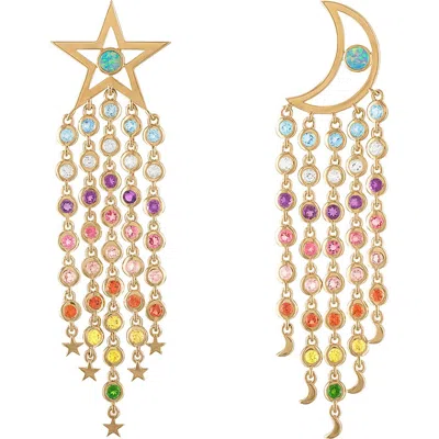 Eden Presley Supernova Mismatched Drop Earrings In Purple