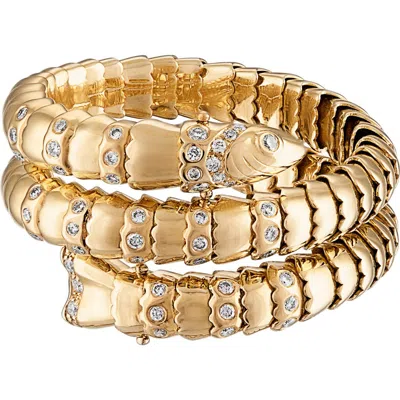 Eden Presley Swedish Fish Diamond Double Wrap Ring In Gold