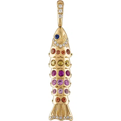 Eden Presley Swedish Fish Pendant In Rainbow
