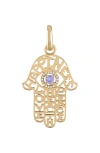 EDEN PRESLEY EDEN PRESLEY TANZANITE & DIAMOND HAMSA PENDANT