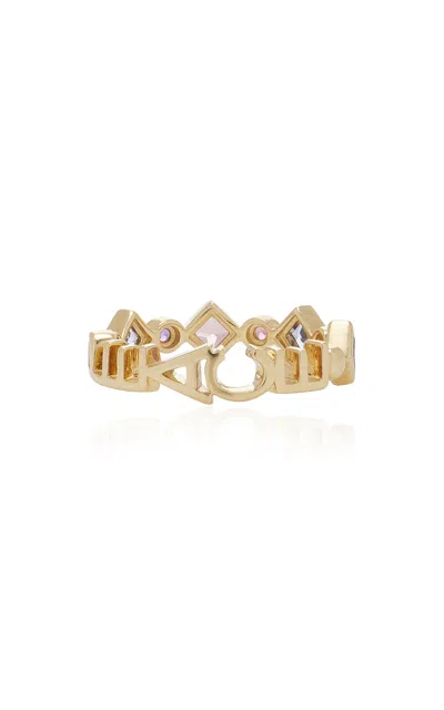 Eden Presley Tattoo Candy 14k Yellow Gold Ring In Pink