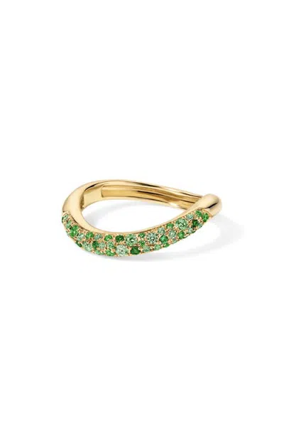 Eden Presley Wave 14k Gold Tsavorite Ring