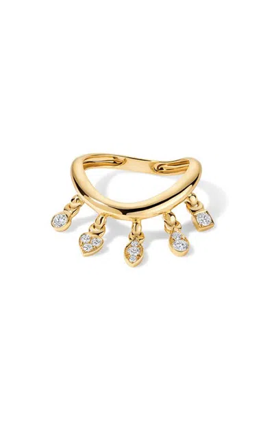 Eden Presley Wave Diamond Shaker Ring In Gold