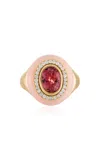 Eden Presley Wisdom 14k Yellow Gold Tourmaline Ring In Pink