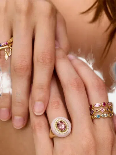 Eden Presley Wisdom Sapphire And Diamond Ring In Gold