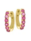 Eden Presley Women's 14k Yellow Gold & 0.764 Tcw Diamond Huggie Hoops In Pink