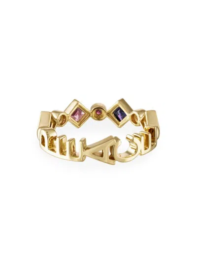 Eden Presley Women's Tattoo Candy 14k Yellow Gold & Purple Sapphire Ring