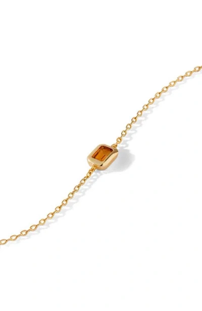 Edge Of Ember Deco Birthstone Bracelet In Citrine (november)