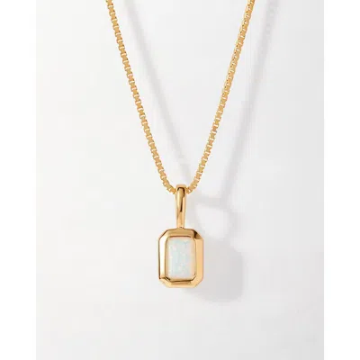 Edge Of Ember Deco Birthstone Necklace In Gold