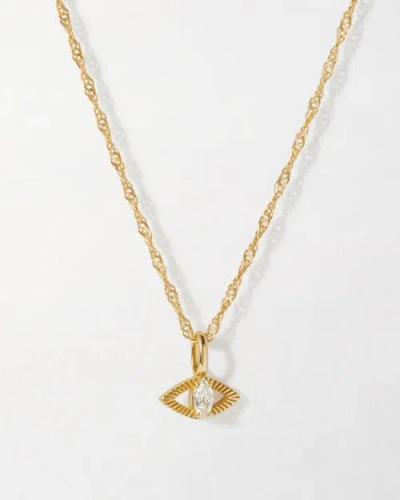Edge Of Ember Evil Eye Diamond Necklace In Gold
