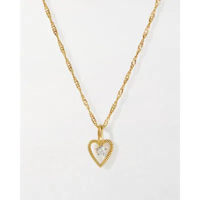 Edge Of Ember Heart Diamond Pendant Necklace In Gold