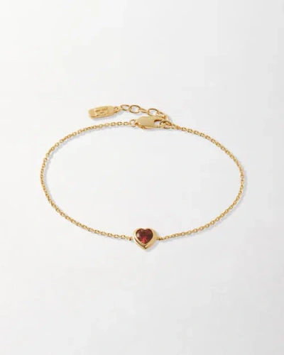 Edge Of Ember Heart Red Garnet Bracelet In Gold