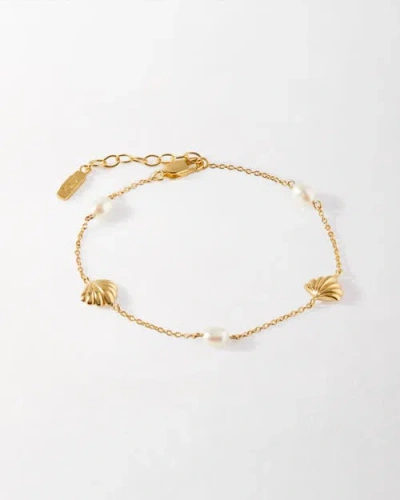 Edge Of Ember Marine Pearl Charm Bracelet In Gold