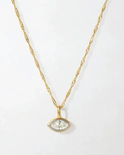 Edge Of Ember Marquise Diamond Necklace In Gold