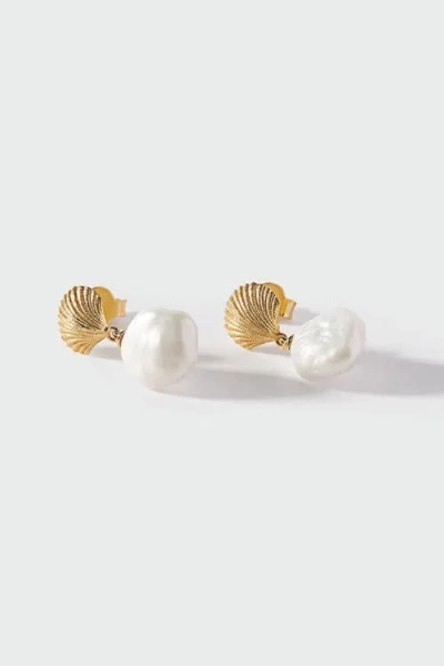 Edge Of Ember Ocean Shell Earrings In Gold