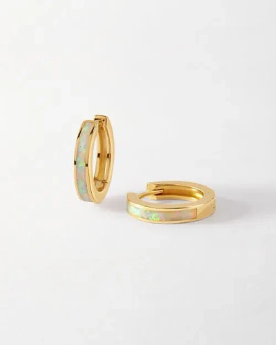 Edge Of Ember Opal Huggie Earrings In Gold