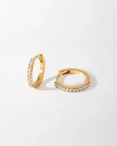 Edge Of Ember Pave Diamond Huggies In Gold